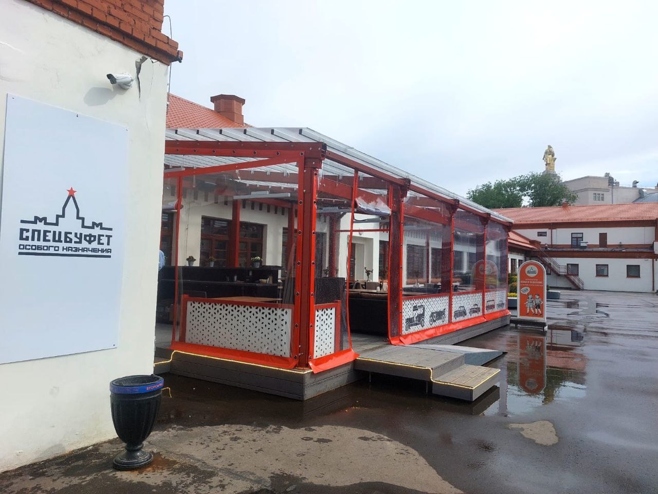 ПВХ шторы для летней террасы кафе в Томаровке